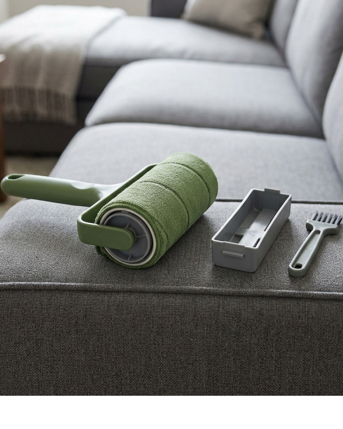 Arciy Reusable Spiral Microfiber Lint Roller with Cassette Moss - Lifestyle view