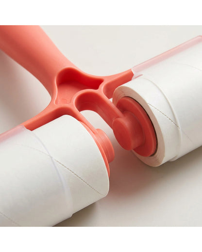 Arciy Twin-Head Adhesive Seam Lint Roller 50 Sheets Coral - Detail view