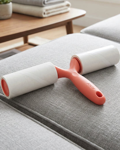 Arciy Twin-Head Adhesive Seam Lint Roller 50 Sheets Coral - Lifestyle view